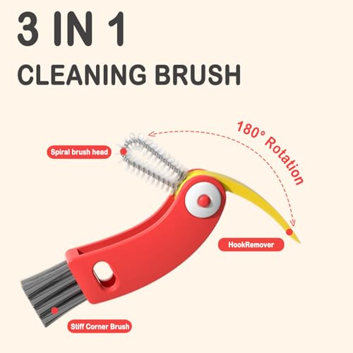 3 in 1 Cup Lid Gap Cleaning Brush Set, 3PCS Multifunctional Bottle Cleaner Bottle Cleaning Brush for Bottle Gaps Home Kitchen Cleaning Tools - color: 3 Colors