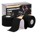 Kinesiology Tape (2 Rolls) - Waterproof, Breathable, Hypoallergenic - Ideal for Muscle Support and Injury Recovery, 2 Inches x 16 Feet, Black - color: Black