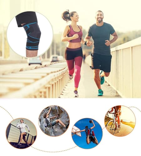Seitaku Knee Brace for Men Women, Knee Compression Sleeve with Straps - size: Medium