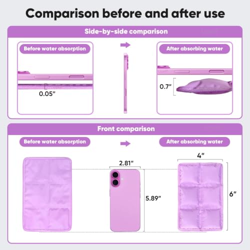 4 Pack Flexible Ice Packs for Lunch Boxes & Coolers, Lightweight - color: Purple