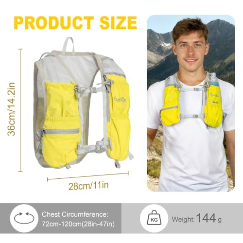 Running Vest for Women Lightweight Hydration Vest for Hiking Marathon Cycling Running Jogging - size: Yellow, style: Only Running Vest