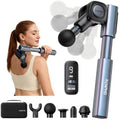 RENPHO Foldable 2-in-1 Massage Gun with Extendable Handle, 0-90° Angle - color: Blue