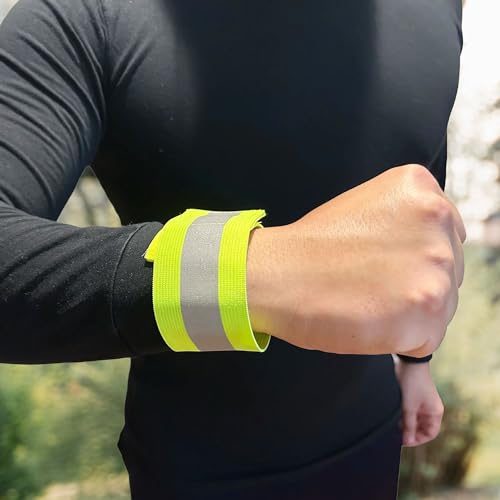 MaximalPower Reflective Band Reflector Band for Wrist, Arm, Ankle, Leg, High Visibility Reflective Gear Safety Reflector Tape Straps for Night Walking, Cycling and Running