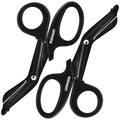 RISEMART 2 Pack Trauma Shears 7.5 Inches Stainless Steel Bandage Scissors - color: Black+black