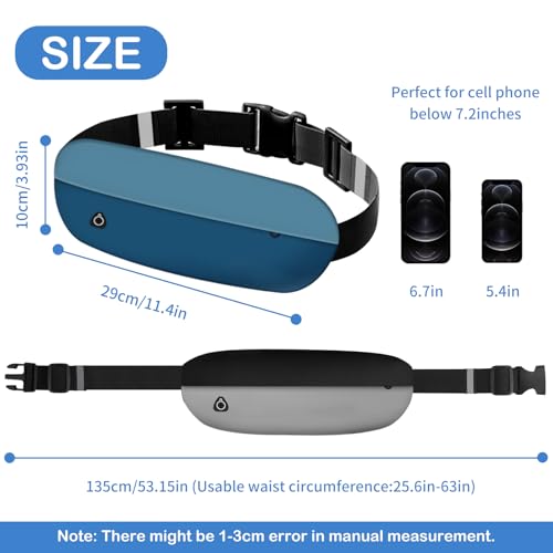 Waterproof Running Belt Waist Pack – Lightweight Fitness Phone Holder for Men Women,Adjustable Sport Bum Bag with Zipper Pockets for iPhone 15/16 Pro Max,Keys,Card (GSP8802, Blue Dark blue) - color: Blue Dark blue