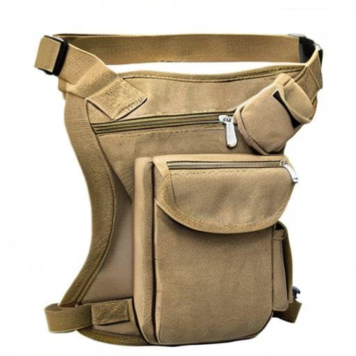 Small Multi-Purpose Drop Waist Leg Bag Canvas Utility Tactical Hip Molle Pack Sport Camping Hiking Motorcycle Racing Thigh Pouch Khaki - color: Khaki