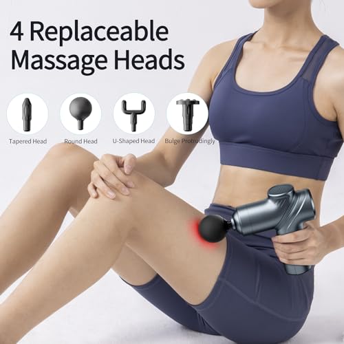 LEERCON Massage Gun Deep Tissue Mini Muscle Massager for Pain Relief, Blue - color: A1-Blue