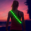 Illumifun LED Running Belt - USB Rechargeable Light Up Sash, High-Visibility Elastic Waistband Light for Running Cycling Hiking Camping Nighttime Activities - color: Neon Green