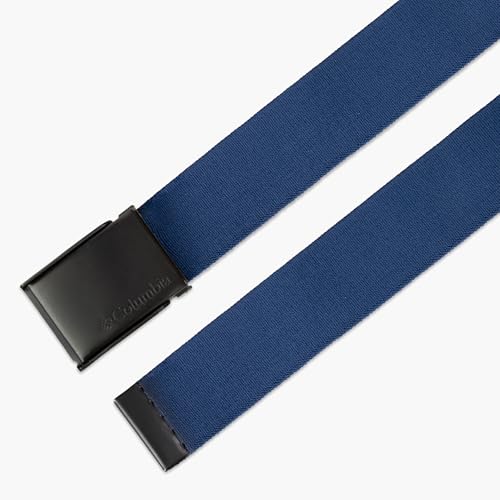 Columbia Men's Military Plaque Buckle Fabric Belt- One Size 42" Length - Everyday and Outdoor Wear - color: Navy Stretch Strap