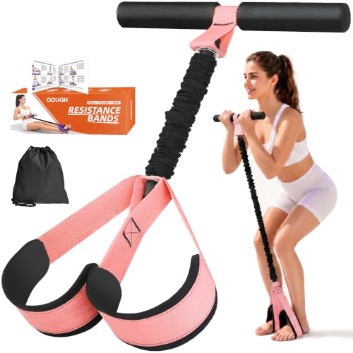 Resistance Bands with Handles,Pedal Resistance Band with Handle - color: 55lbs Pink