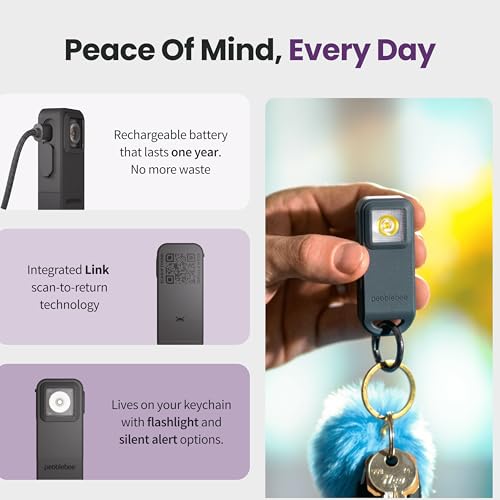 Pebblebee Halo Personal Safety Alarm, Loud Siren & Strobe