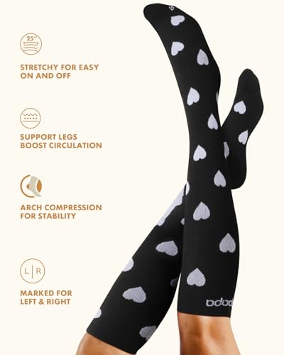 Cute Compression Socks for Women - color: Black, size: Small-Medium