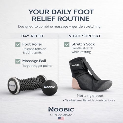 Plantar Fasciitis Night Splint, Foot Roller & Lacrosse Ball for Tension Relief, Foot Pain Relief Heel Spur, Arch Pain, Achilles Tendonitis, Comfortable and Gentle Foot Brace Men and Women (L) - size: Large