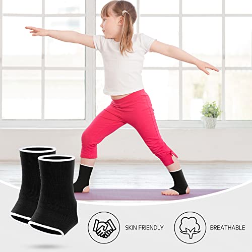 Haysandy 4 Pcs Kids Ankle Brace Support, Black, Dark Blue, 5-10 Years - color: Black, Dark Blue, size: 5-10 Years