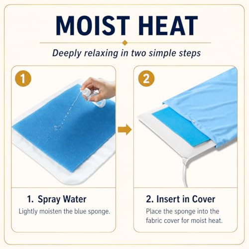 Boncare® Stay-On Small Vinyl Electric Heating Pad for Neck and Shoulders and Back Without Auto-Off, Low & High Heat Levels, Waterproof Hot Heat Pad with Washable Cover (12"x15", 1-Pack) - size: 12" x 15"