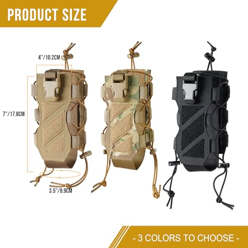 OneTigris MOLLE Water Bottle Pouch Holder, Adjustable 18-32 oz Holster - color: CamoC