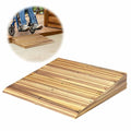 6" Rise Solid Wooden Threshold Ramp with Grooves for Home Steps/Wheelchairs - size: 6 inches