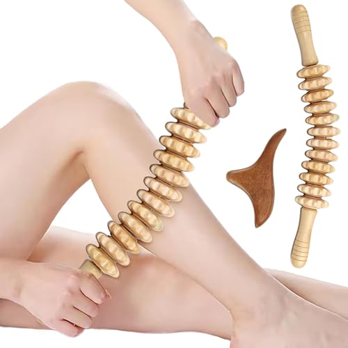 2pcs Wood Massage Roller,Manual Wooden Fascia Massage Tool