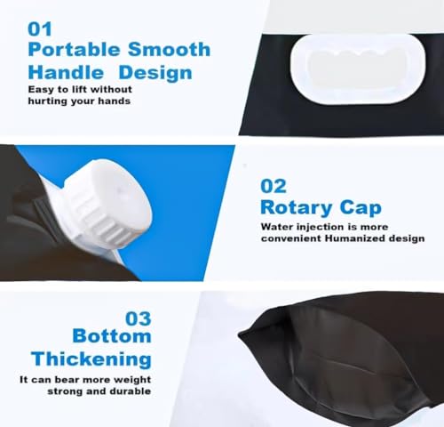 Ice Bath Bags, 5L Black Reusable Cold Plunge Tubs Water Chiller, Leakproof Portable Freezer Water Bags with Quick-Freeze Design, Home & Gym Muscle Recovery Therapy(3 Pack)