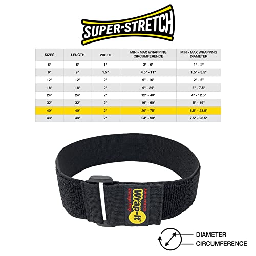 Super-Stretch Wrap-It Storage Straps, 40-in x 2-in (3-Pack) - color: Black, size: 40" (3 Pack)
