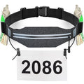 RJ-Sport Race Number Belt Bib Holder with Runner Pouch (Grey) - color: 05 Grey