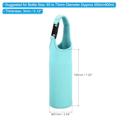 PATIKIL Water Bottle Sling Bag, Neoprene Portable Insulated Bottle Holder Carrier with Removable Adjustable Shoulder Straps - color: Light Blue