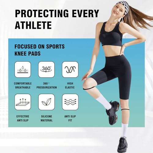 Patellar Tendon Support Strap, 2Pcs Pack Patella Band Knee Strap for Knee Pain Relief, Knee Brace for Tendonitis, Hiking, Soccer, Basketball, Running, Tennis, Volleyball & Squats, Black - color: Black