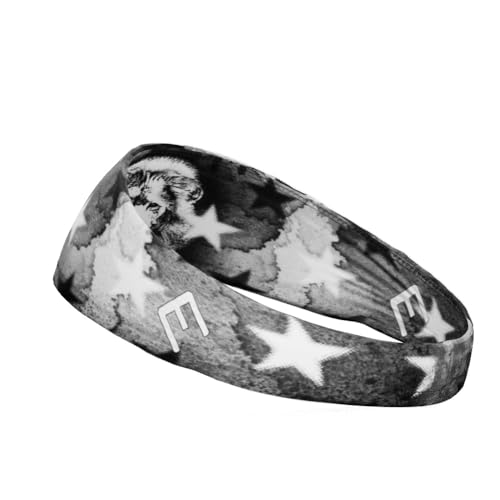 40+ Designs! Unisex Headband/Sweatband. Best for Sports, Fitness, Working Out, Yoga. Tapered Design - color: Lion with Stars