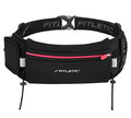 Fitletic - Ultimate II Running Pouch with Gels, Runners Pouch, Running Waist Belt with Gel Loops, Exterior Pocket, Inner Pocket, and Integrated Bib Toggles, Running Accessories - color: Pink & Black