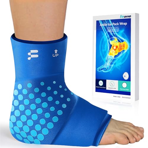 Ankle Ice Pack Wrap, Long-Lasting Cold Compression for Ankle Recovery - color: Blue, size: M