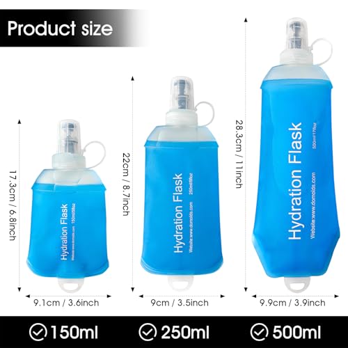 GUYI GYGYL Soft Flask, Collapsible Water Bottle for Sports, 250ml Blue 2pcs - color: 2Pcs 250ml Blue