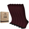 Diamond Star 6 Pairs Compression Socks for Men & Women, Knee High Socks - color: 6 Pairs Burgundy