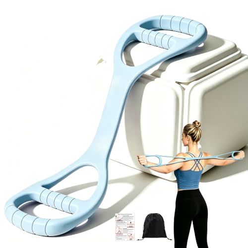 20/25/35lb Elastic Silicone Figure 8 Resistance Bands with Handles - color: Blue