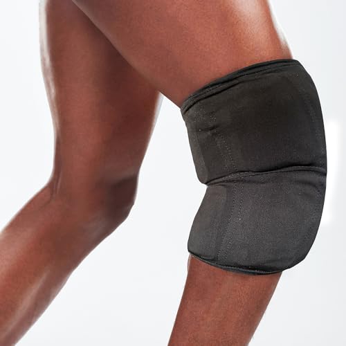 HurtSkurt® Premium Ice Therapy Sleeve – Flat Black Medium – Stretch-Fit Wearable Cold Compression Wrap for Knee, Leg, Elbow & Ankle Recovery, Durable, Machine Washable, Stays Cold Longer - color: Flat Black, size: Medium