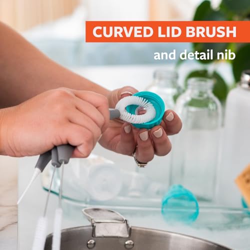 Full Circle All-in-One Bottle Cleaning Multitool, Green - color: Green