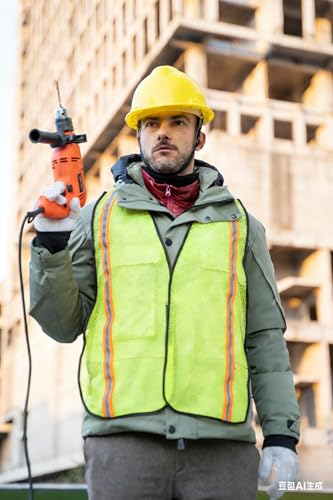 Dazonity High Visibility Reflective Safety Vest, 20pcs,Mesh,Reflective Strips, Fit for Men & Women, Work, Construction (Yellow) - color: Yellow-20pcs