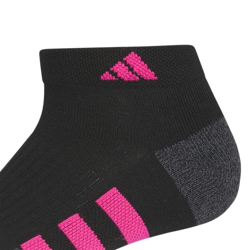 adidas Women's Cushioned Socks 3 Pairs - color: Black/Onix Grey/Shock Pink/3.0/Low Cut, size: Medium, style: Low Cut