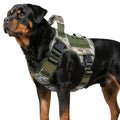 WINGOIN Tactical Dog Harness for Large Dogs,Heavy Duty No Pull Dog Harness - color: Green&Camo, size: X-Large: 70-120 lbs (Chest:29-39",Neck:21-26")