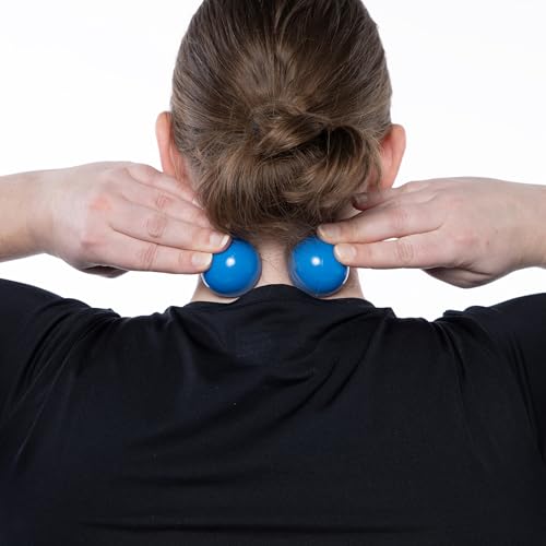 OPTP Mini Balls – Vinyl Air-Filled Self-Massage Ball Set of 2, Blue, 1.5"