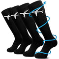 Skicuff 2 Pairs Travel Compression Socks for Men and Women - color: Black