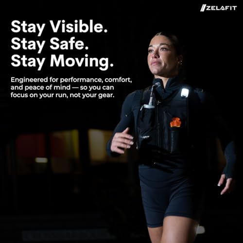 1x Ultra-bright LED Running Lights for Runners – Up to 18-Hour Battery, Clip-On Safety Light for Night Running, Attaches to Vest or Clothing – Ultra-Lightweight, USB-C Rechargeable, Water-Resistant