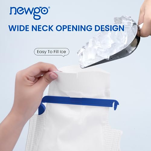 NEWGO Refillable Ice Bags with Clamp Closure [Pack of 6] Large 7 X 4.6, Reusable Easy Filling Hospital Ice Pack with Soft Outer Covering and Leak Resistant Inner Layer - size: 6 Pack