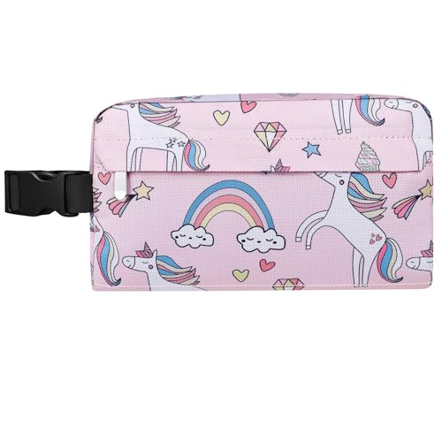 Small Insulated Lunch Bag: Reusable Small Lunch Box, Mini Soft Cooler Bag - color: Pink Unicorn