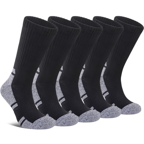 Running Hiking Socks for Women Compression Athletic Crew Socks - color: 5 Pairs Black, size: 5-8