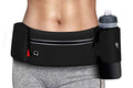 Simptech Running Belt Bag with Foldable Water Bottle Holder– No Bounce Hydration Waist Pack, Water Resistant Large Pocket Fanny Pack, Phone Holder for Men Women Running Hiking (Black)