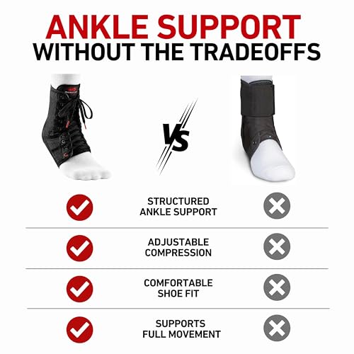 McDavid Adjustable Ankle Brace for Women Men, Sprained Ankle Support, Achilles Tendon Support, Injury Recovery, Lace Up Ankle Stabilizer Wrap for Running, Basketball, Volleyball, Soccer, Sports - size: X-Large