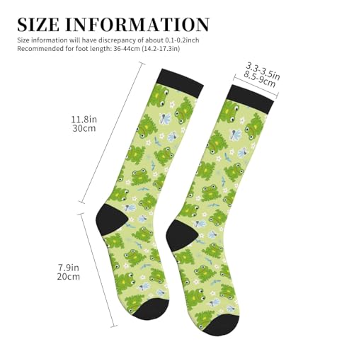 Crazy Fun Compression Socks, Unisex Knee High Support Socks - color: Frog