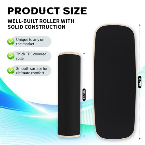 Balance Board for Adults, Wooden Surf Trainer with Roller