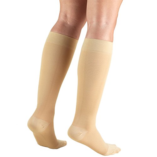 Truform 15-20 mmHg Compression Stockings, Men & Women Medical Closed Toe - color: Beige, size: 2X-Large