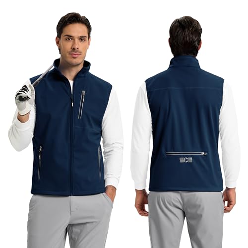 Outdoor Ventures Men's Running Golf Vest Outerwear Lightweight Windproof - color: Dark Blue, size: XX-Large